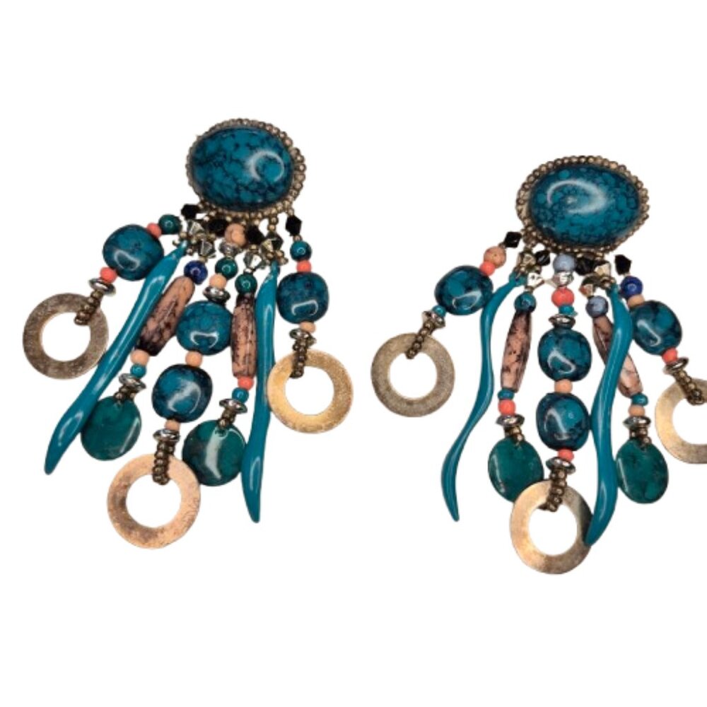 Vintage Hand Stitched Indigenous Earrings